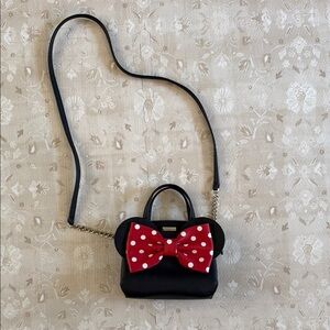 Kate Spade Black and Red Mini Bag with Polka Dot Bow